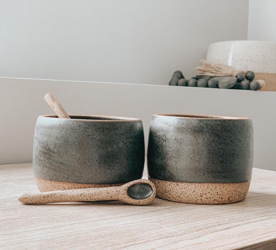 Two toned matcha bowls by whiteloft ceramics; artisan vessels for practical use